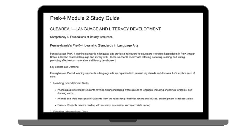 PreK-4 PECT Exam Module 2 Test Prep