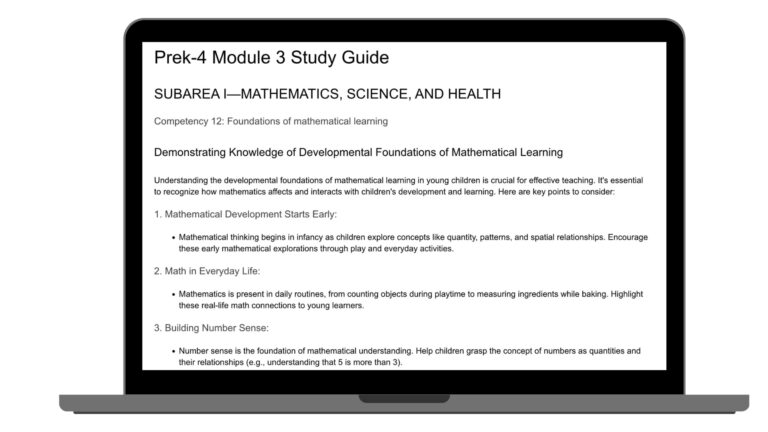 PreK-4 PECT Exam Module 3 Study Guide